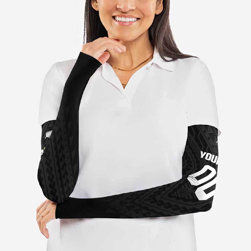 Custom Football New Zealand Arm Sleeves Aotearoa United Black Version - Aussie Hoodie