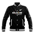 Custom Football New Zealand Baseball Jacket Aotearoa United Black Version - Aussie Hoodie