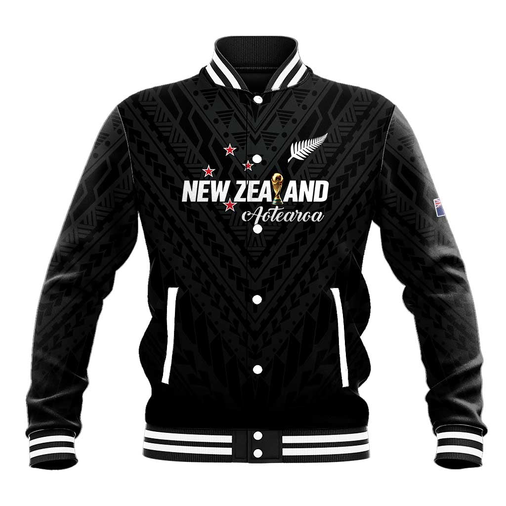 Custom Football New Zealand Baseball Jacket Aotearoa United Black Version - Aussie Hoodie