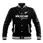 Custom Football New Zealand Baseball Jacket Aotearoa United Black Version - Aussie Hoodie