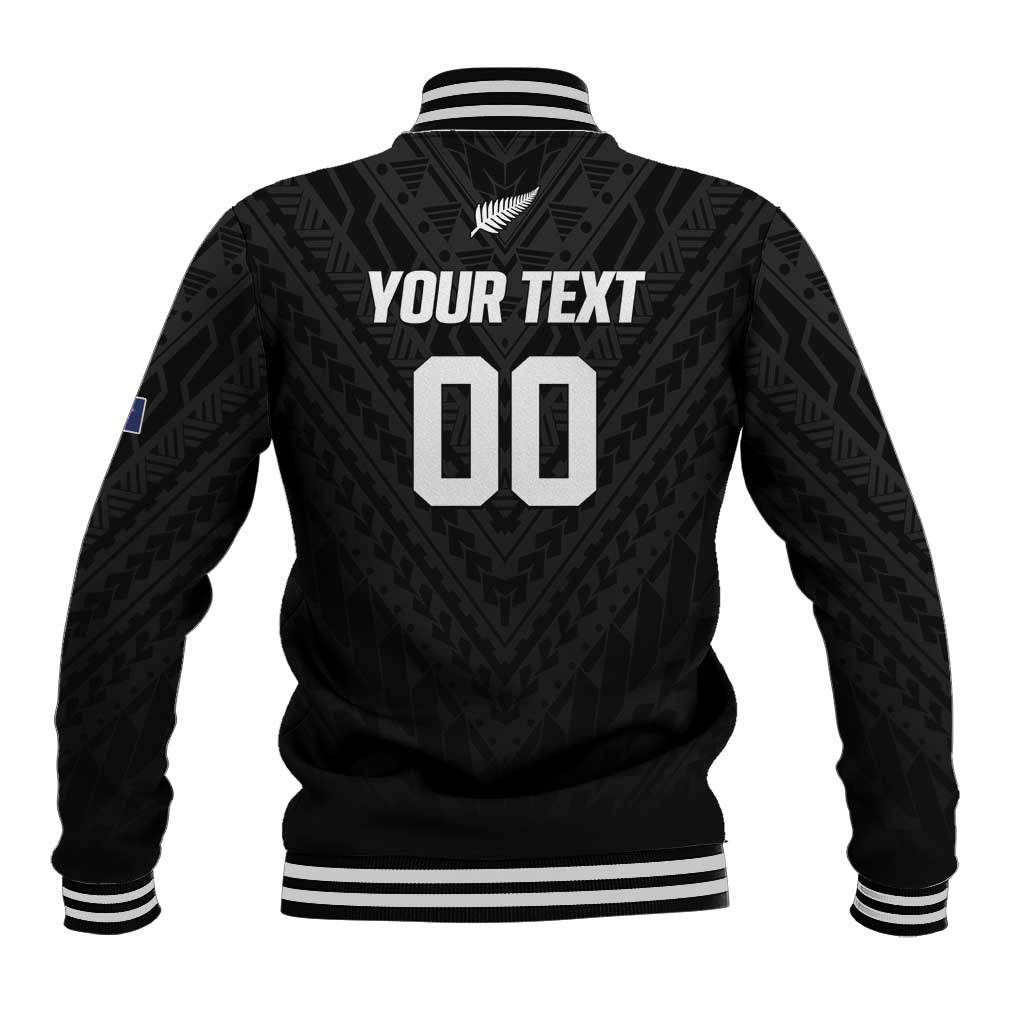 Custom Football New Zealand Baseball Jacket Aotearoa United Black Version - Aussie Hoodie