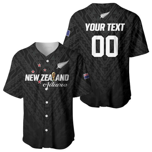 Custom Football New Zealand Baseball Jersey Aotearoa United Black Version - Aussie Hoodie