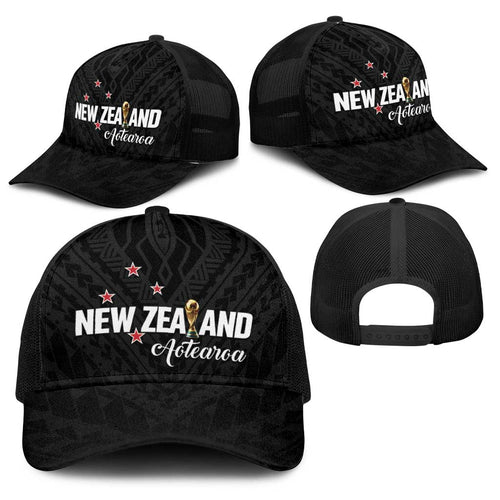 Football New Zealand Baseball Net Cap Aotearoa United Black Version - Aussie Hoodie