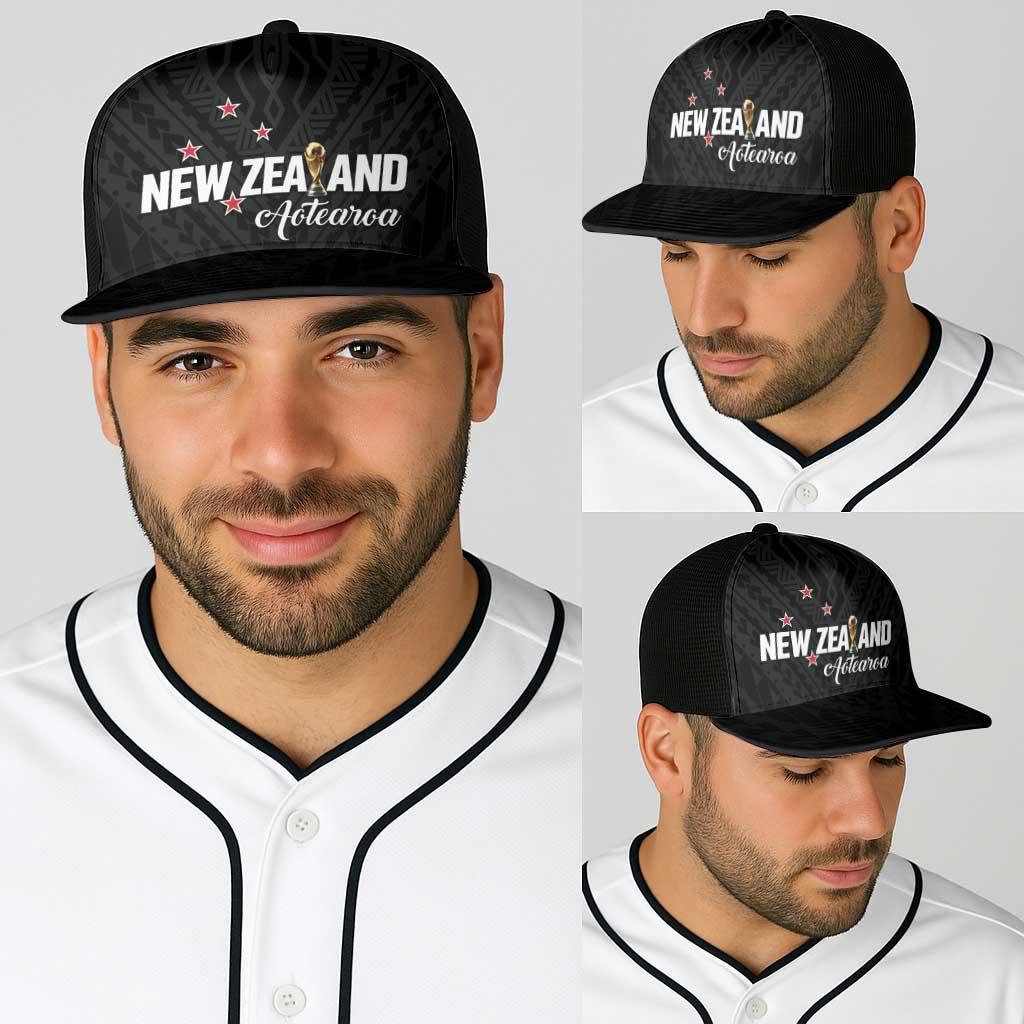 Football New Zealand Baseball Net Cap Aotearoa United Black Version - Aussie Hoodie