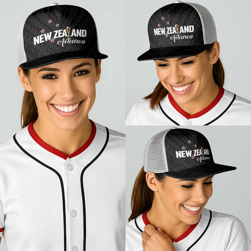 Football New Zealand Baseball Net Cap Aotearoa United Black Version - Aussie Hoodie