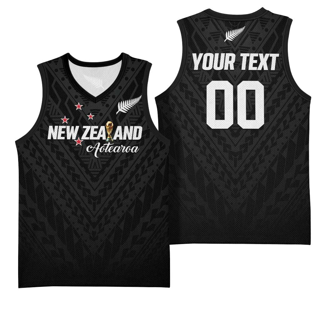 Custom Football New Zealand Basketball Jersey Aotearoa United Black Version - Aussie Hoodie