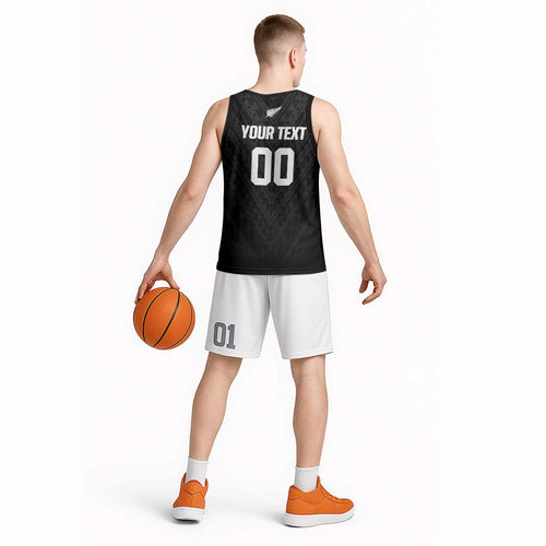 Custom Football New Zealand Basketball Jersey Aotearoa United Black Version - Aussie Hoodie