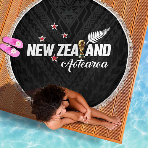 Football New Zealand Beach Blanket Aotearoa United Black Version - Aussie Hoodie