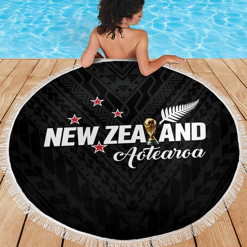 Football New Zealand Beach Blanket Aotearoa United Black Version - Aussie Hoodie