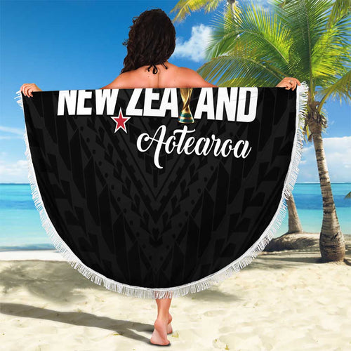 Football New Zealand Beach Blanket Aotearoa United Black Version - Aussie Hoodie