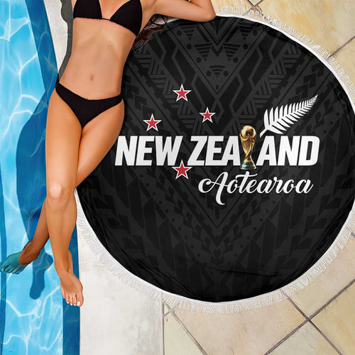 Football New Zealand Beach Blanket Aotearoa United Black Version - Aussie Hoodie