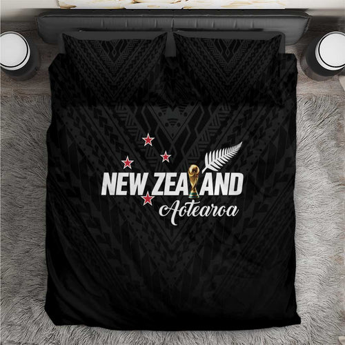 Football New Zealand Bedding Set Aotearoa United Black Version - Aussie Hoodie