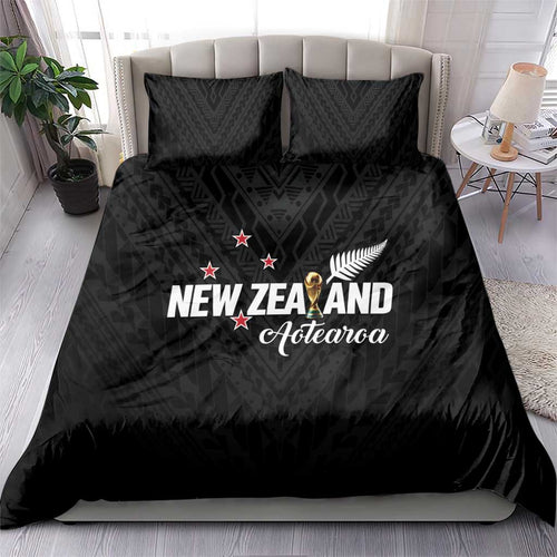 Football New Zealand Bedding Set Aotearoa United Black Version - Aussie Hoodie