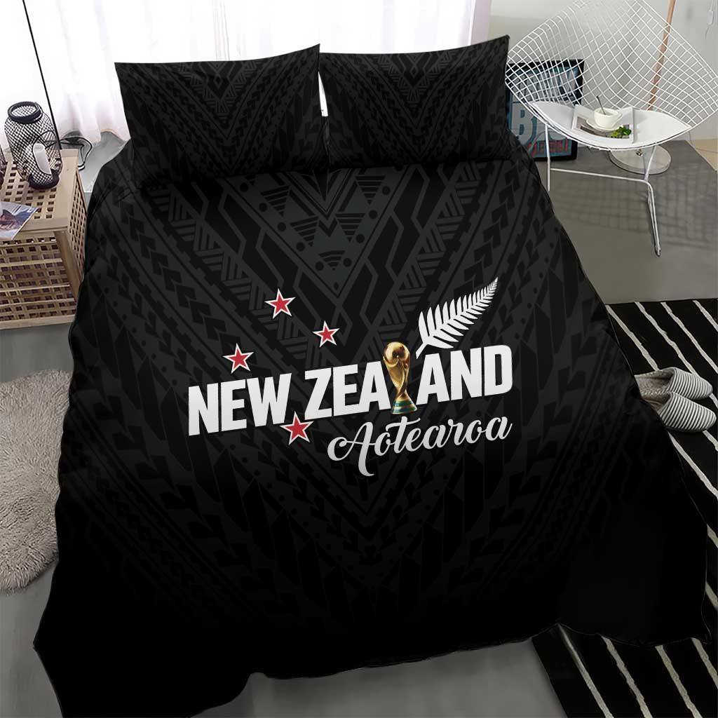 Football New Zealand Bedding Set Aotearoa United Black Version - Aussie Hoodie