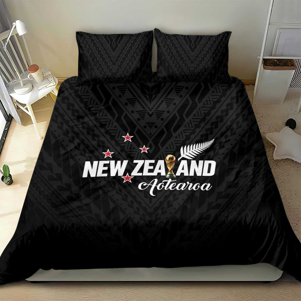 Football New Zealand Bedding Set Aotearoa United Black Version - Aussie Hoodie