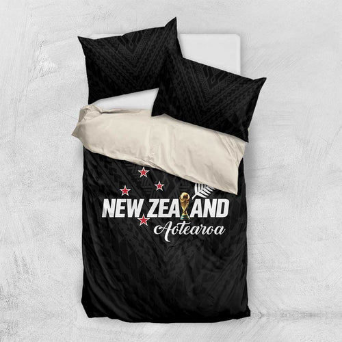 Football New Zealand Bedding Set Aotearoa United Black Version - Aussie Hoodie