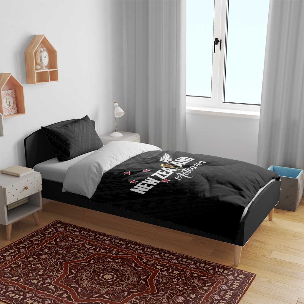 Football New Zealand Bedding Set Aotearoa United Black Version - Aussie Hoodie