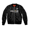 Custom Football New Zealand Bomber Jacket Aotearoa United Black Version - Aussie Hoodie