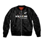Custom Football New Zealand Bomber Jacket Aotearoa United Black Version - Aussie Hoodie