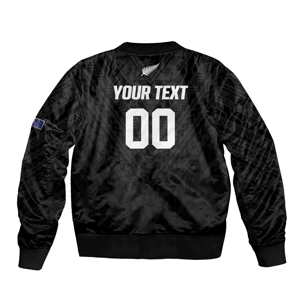 Custom Football New Zealand Bomber Jacket Aotearoa United Black Version - Aussie Hoodie
