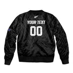 Custom Football New Zealand Bomber Jacket Aotearoa United Black Version - Aussie Hoodie