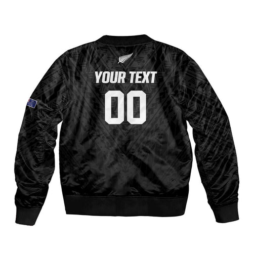 Custom Football New Zealand Bomber Jacket Aotearoa United Black Version - Aussie Hoodie