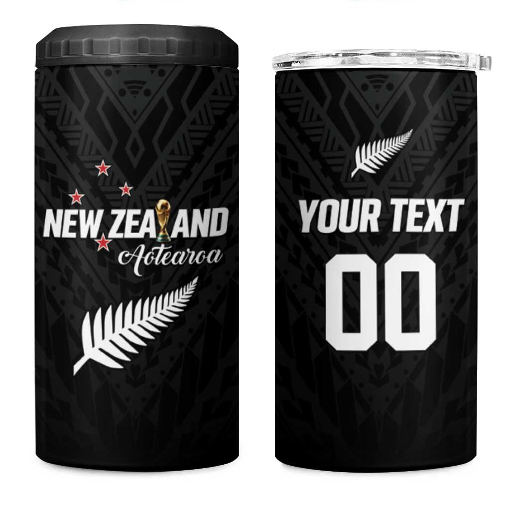 Custom Football New Zealand 4 in 1 Can Cooler Tumbler Aotearoa United Black Version - Aussie Hoodie