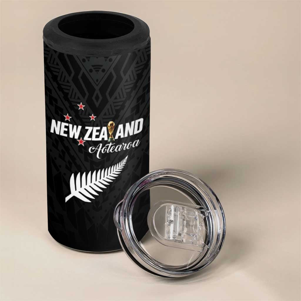 Custom Football New Zealand 4 in 1 Can Cooler Tumbler Aotearoa United Black Version - Aussie Hoodie