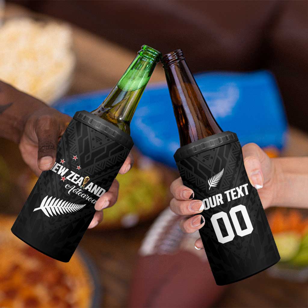 Custom Football New Zealand 4 in 1 Can Cooler Tumbler Aotearoa United Black Version - Aussie Hoodie