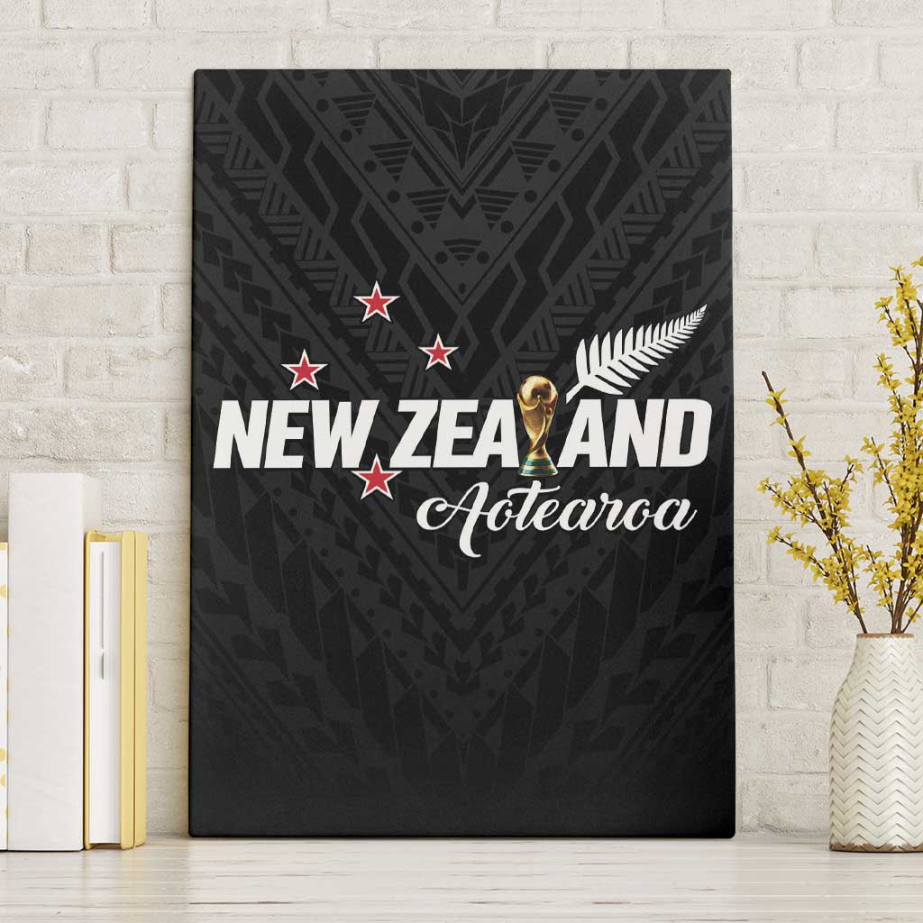 Football New Zealand Canvas Wall Art Aotearoa United Black Version - Aussie Hoodie