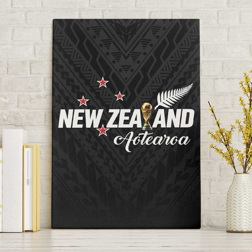 Football New Zealand Canvas Wall Art Aotearoa United Black Version - Aussie Hoodie