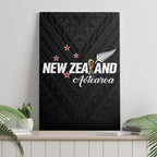 Football New Zealand Canvas Wall Art Aotearoa United Black Version - Aussie Hoodie