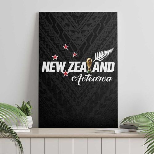 Football New Zealand Canvas Wall Art Aotearoa United Black Version - Aussie Hoodie