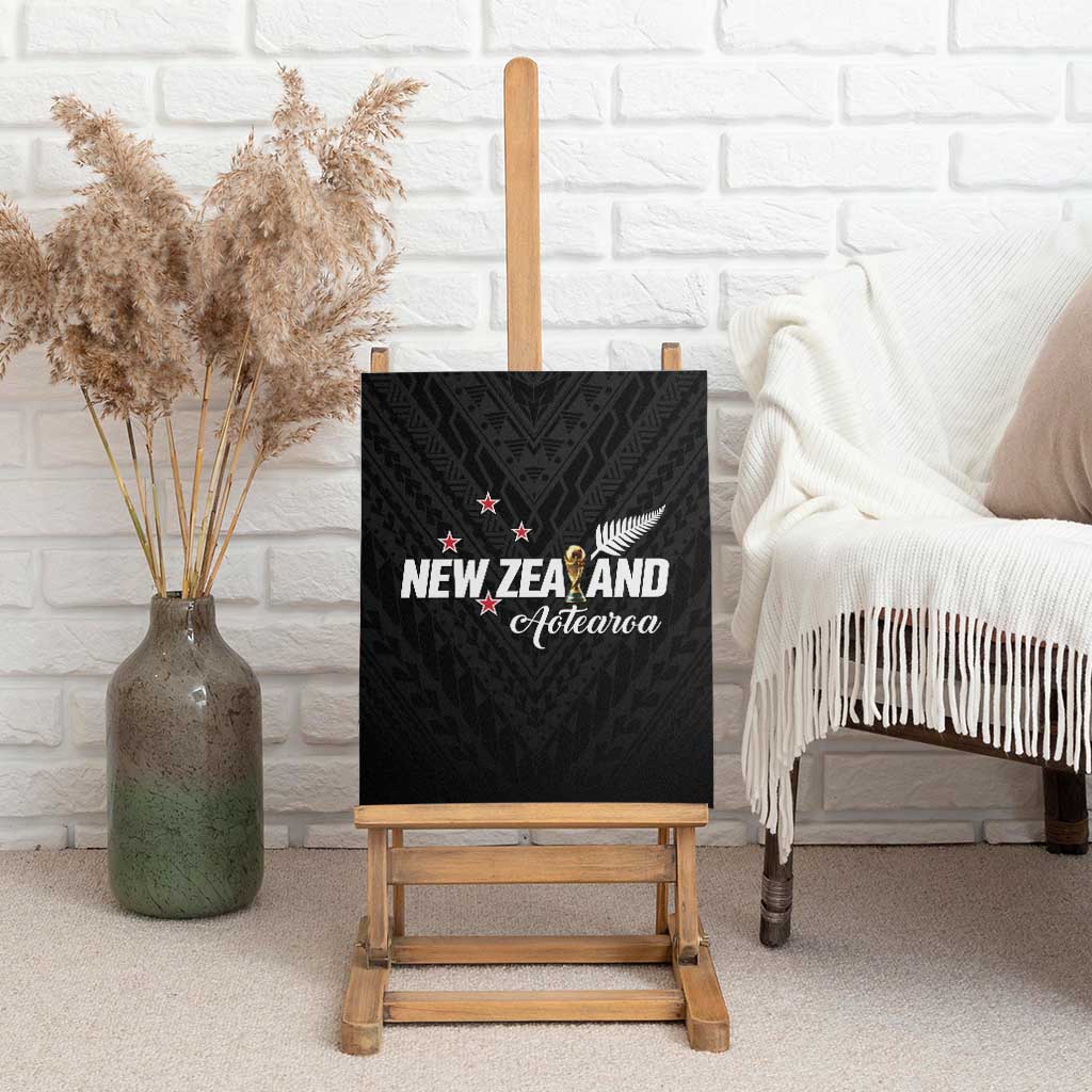 Football New Zealand Canvas Wall Art Aotearoa United Black Version - Aussie Hoodie