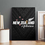 Football New Zealand Canvas Wall Art Aotearoa United Black Version - Aussie Hoodie