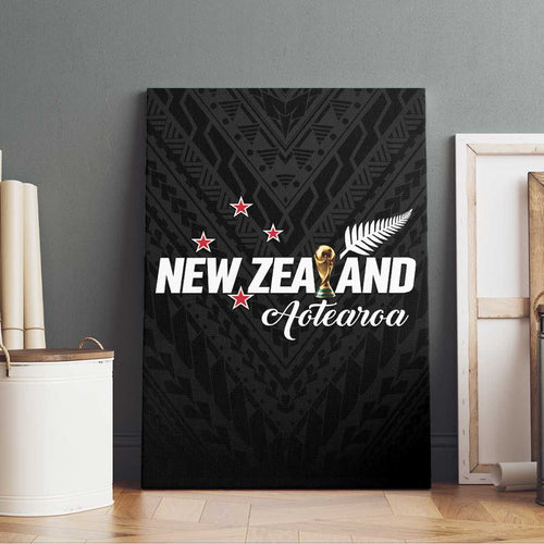 Football New Zealand Canvas Wall Art Aotearoa United Black Version - Aussie Hoodie