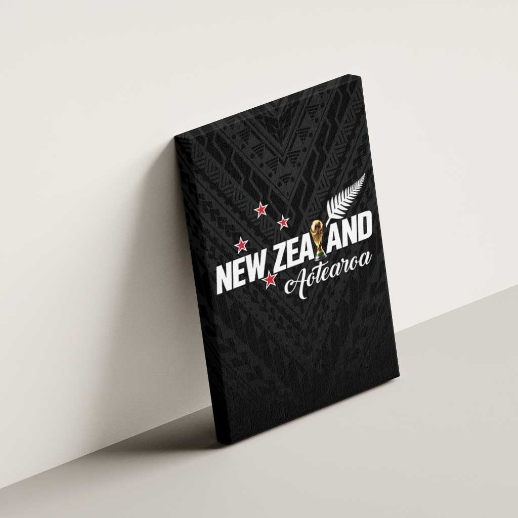 Football New Zealand Canvas Wall Art Aotearoa United Black Version - Aussie Hoodie