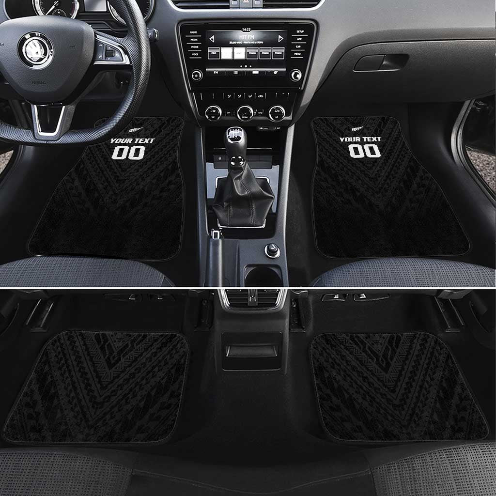Custom Football New Zealand Car Mats Aotearoa United Black Version - Aussie Hoodie