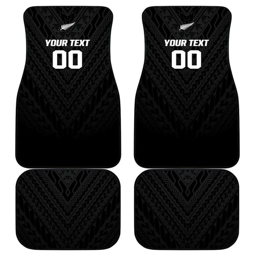 Custom Football New Zealand Car Mats Aotearoa United Black Version - Aussie Hoodie