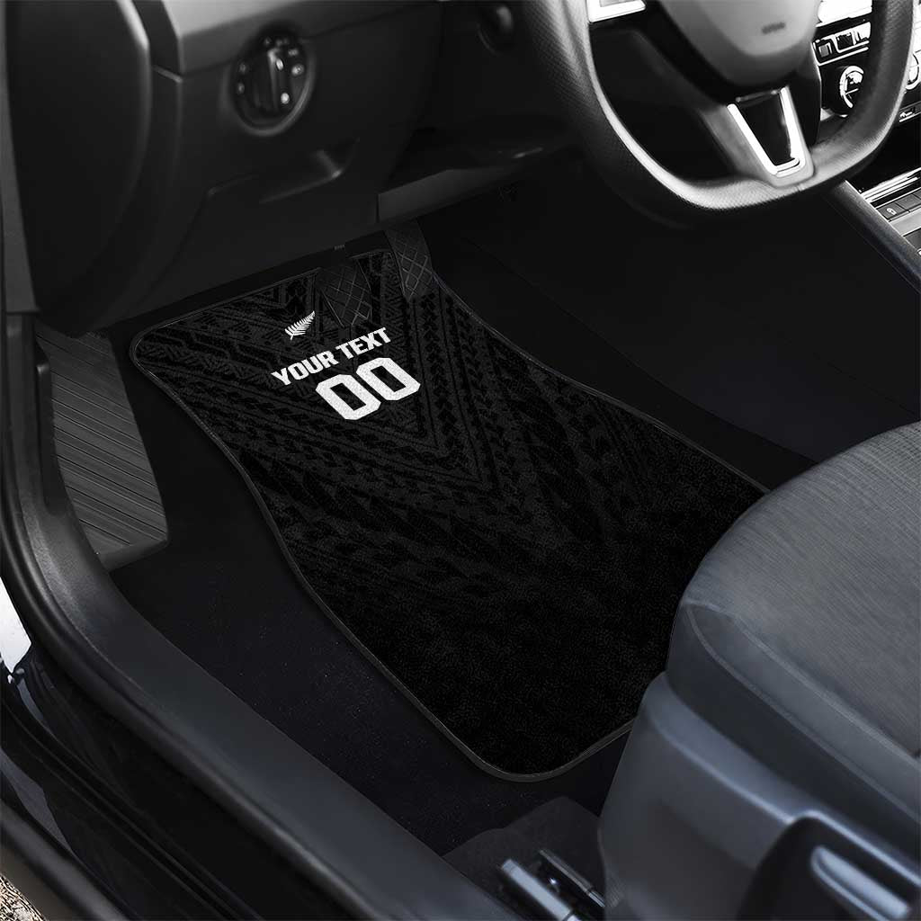Custom Football New Zealand Car Mats Aotearoa United Black Version - Aussie Hoodie