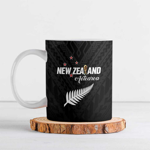 Custom Football New Zealand Ceramic Mug Aotearoa United Black Version - Aussie Hoodie