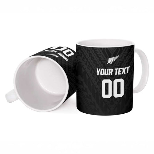 Custom Football New Zealand Ceramic Mug Aotearoa United Black Version - Aussie Hoodie
