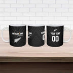Custom Football New Zealand Ceramic Mug Aotearoa United Black Version - Aussie Hoodie