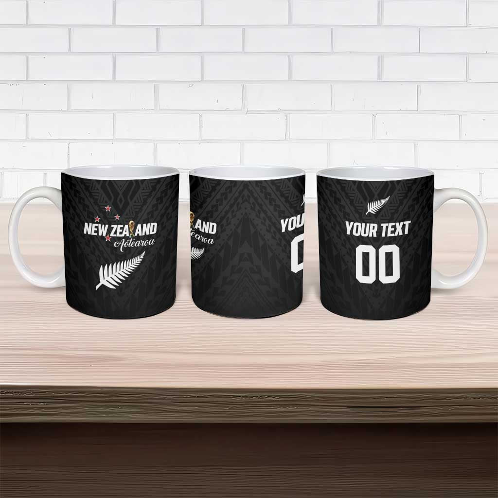 Custom Football New Zealand Ceramic Mug Aotearoa United Black Version - Aussie Hoodie