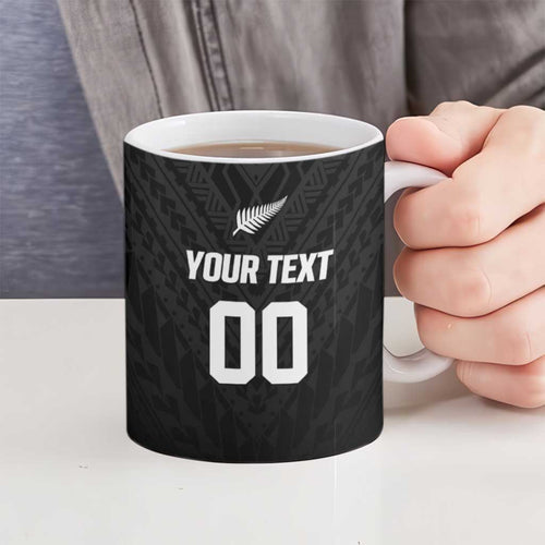 Custom Football New Zealand Ceramic Mug Aotearoa United Black Version - Aussie Hoodie