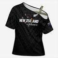 Custom Football New Zealand Cross Shoulder Shirt Aotearoa United Black Version - Aussie Hoodie