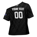 Custom Football New Zealand Cross Shoulder Shirt Aotearoa United Black Version - Aussie Hoodie