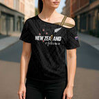 Custom Football New Zealand Cross Shoulder Shirt Aotearoa United Black Version - Aussie Hoodie