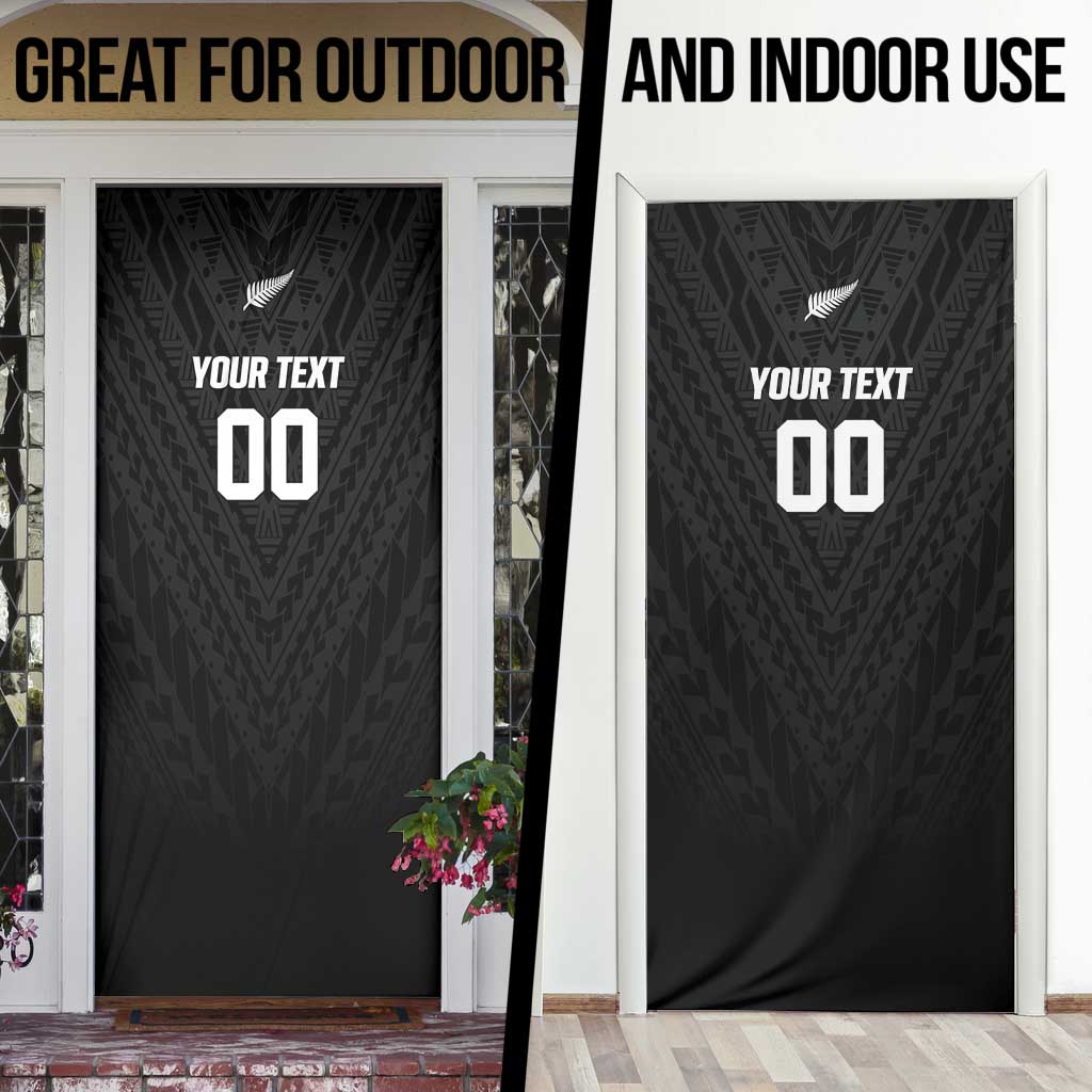 Custom Football New Zealand Door Cover Aotearoa United Black Version - Aussie Hoodie