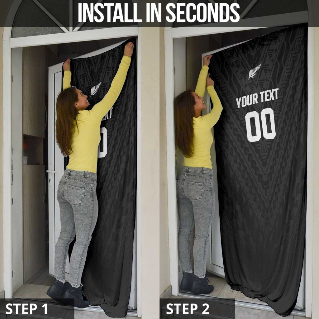 Custom Football New Zealand Door Cover Aotearoa United Black Version - Aussie Hoodie